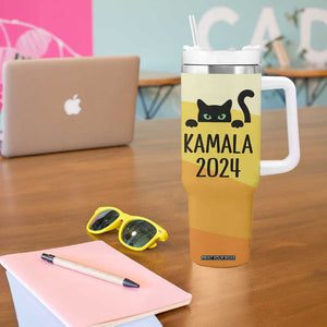 Kamala Harris Black Cat Tumbler With Handle Madame President TB10 Print Your Wear