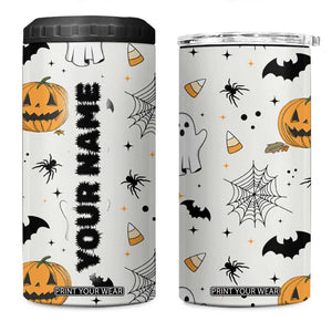 Personalized Cute Boo-Jee 4 in 1 Can Cooler Tumbler Custom Name Halloween Ghost Boujee Pumpkin Fall Cup Spooky Season Gift TB10 One Size: 16 oz Cream Print Your Wear