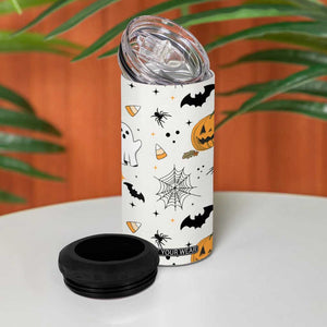 Personalized Cute Boo-Jee 4 in 1 Can Cooler Tumbler Custom Name Halloween Ghost Boujee Pumpkin Fall Cup Spooky Season Gift TB10 Print Your Wear