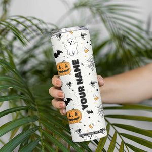 Personalized Cute Boo-Jee Skinny Tumbler Custom Name Halloween Ghost Boujee Pumpkin Fall Cup Spooky Season Gift TB10 Print Your Wear