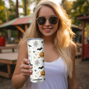 Personalized Cute Boo-Jee Skinny Tumbler Custom Name Halloween Ghost Boujee Pumpkin Fall Cup Spooky Season Gift TB10 Print Your Wear