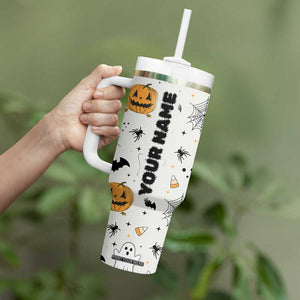 Personalized Cute Boo-Jee Tumbler With Handle Custom Name Halloween Ghost Boujee Pumpkin Fall Cup Spooky Season Gift TB10 Print Your Wear