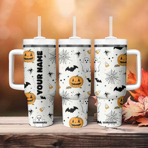 Personalized Cute Boo-Jee Tumbler With Handle Custom Name Halloween Ghost Boujee Pumpkin Fall Cup Spooky Season Gift TB10 Print Your Wear