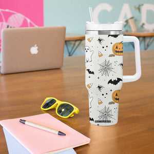 Personalized Cute Boo-Jee Tumbler With Handle Custom Name Halloween Ghost Boujee Pumpkin Fall Cup Spooky Season Gift TB10 Print Your Wear