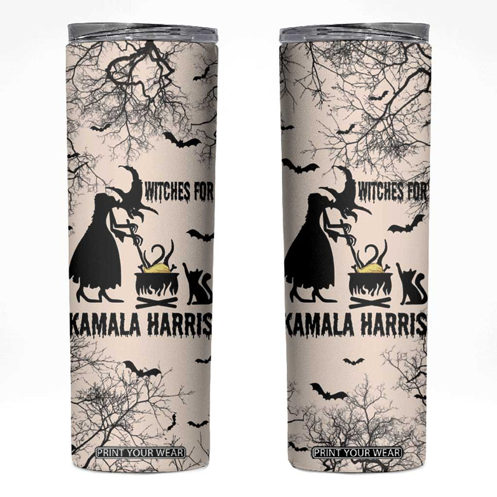 Witches for Kamala Harris 2024 Skinny Tumbler Halloween Witch 47 th President USA America Election Feminist Gothic TB10 Cream Print Your Wear