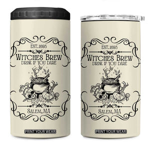 Witches Brew Coffee Co Iced Coffee Cup 4 in 1 Can Cooler Tumbler Funny Witchy Vibes Spooky Decorations TB10 One Size: 16 oz Cream Print Your Wear