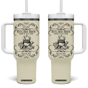 Witches Brew Coffee Co Iced Coffee Cup Tumbler With Handle Funny Witchy Vibes Spooky Decorations TB10 One Size: 40 oz Cream Print Your Wear