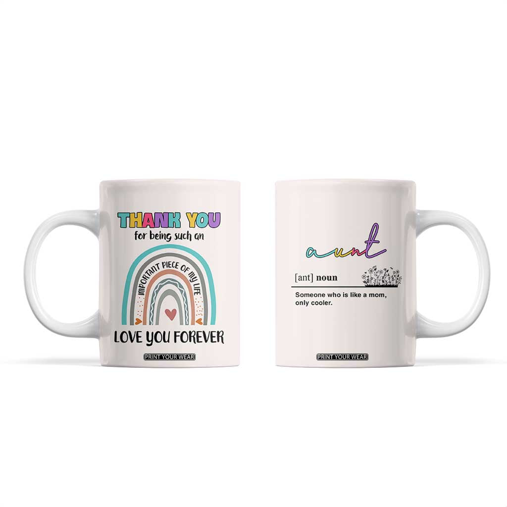 Aunt Gifts Coffee Mug Christmas Birthday Thank You Gift From Niece Nephew TB10 Beige Print Your Wear