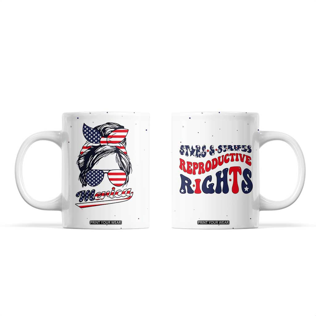 Retro Reproductive Rights Coffee Mug Merica Stars Stripes Feminist 4th Of July TB10 White Print Your Wear