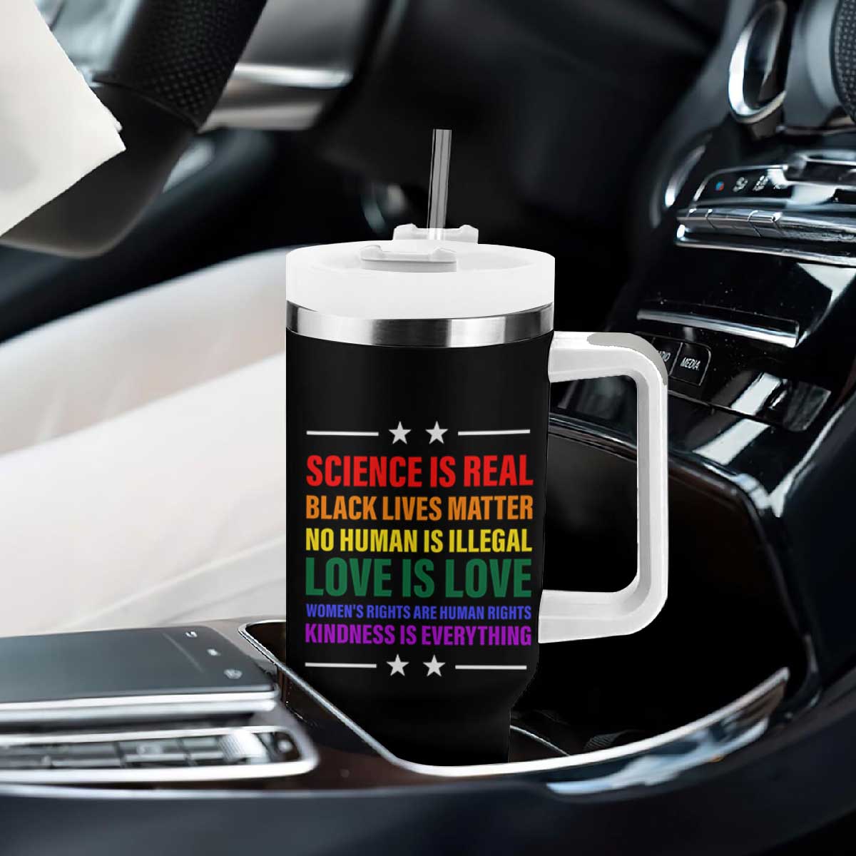 Equality Tumbler With Handle LGBTQ BLM Black Pride Gift TB10 Print Your Wear