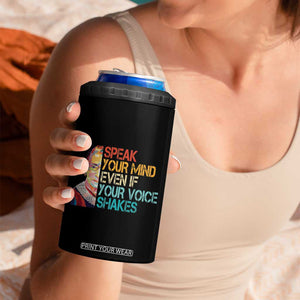 Ruth Bader Ginsburg RBG Quote 4 in 1 Can Cooler Tumbler Speak Your Mind Even If Your Voice Shakes Feminist Gifts Women TB10 Print Your Wear