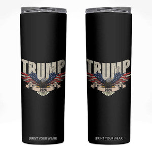 Trump 2024 Skinny Tumbler 45 47 American Election Republican Conservative US Flag Eagle TB10 Black Print Your Wear