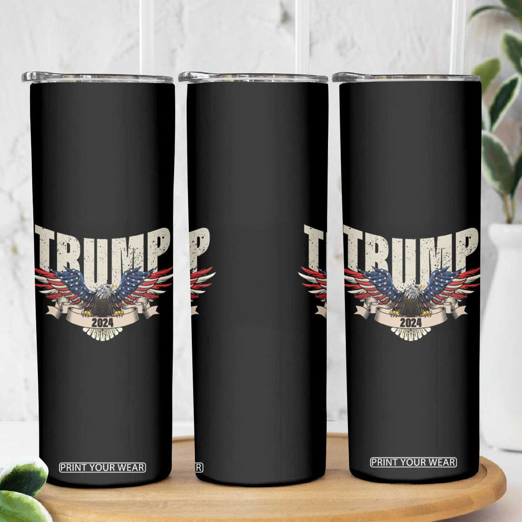 Trump 2024 Skinny Tumbler 45 47 American Election Republican Conservative US Flag Eagle TB10 Print Your Wear