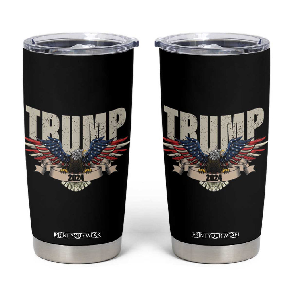 Trump 2024 Tumbler Cup 45 47 American Election Republican Conservative US Flag Eagle TB10 Black Print Your Wear