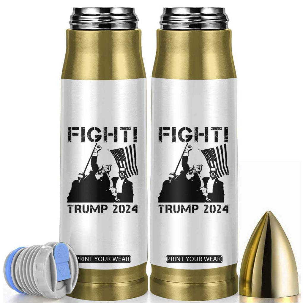 Trump Raised Fist Bullet Tumbler Fight Trump 2024 American Flag TB10 White Print Your Wear