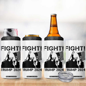 Trump Raised Fist 4 in 1 Can Cooler Tumbler Fight Trump 2024 American Flag TB10 Print Your Wear