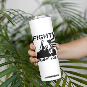 Trump Raised Fist Skinny Tumbler Fight Trump 2024 American Flag TB10 Print Your Wear