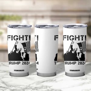 Trump Raised Fist Tumbler Cup Fight Trump 2024 American Flag TB10 Print Your Wear