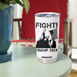 Trump Raised Fist Tumbler Cup Fight Trump 2024 American Flag TB10 Print Your Wear