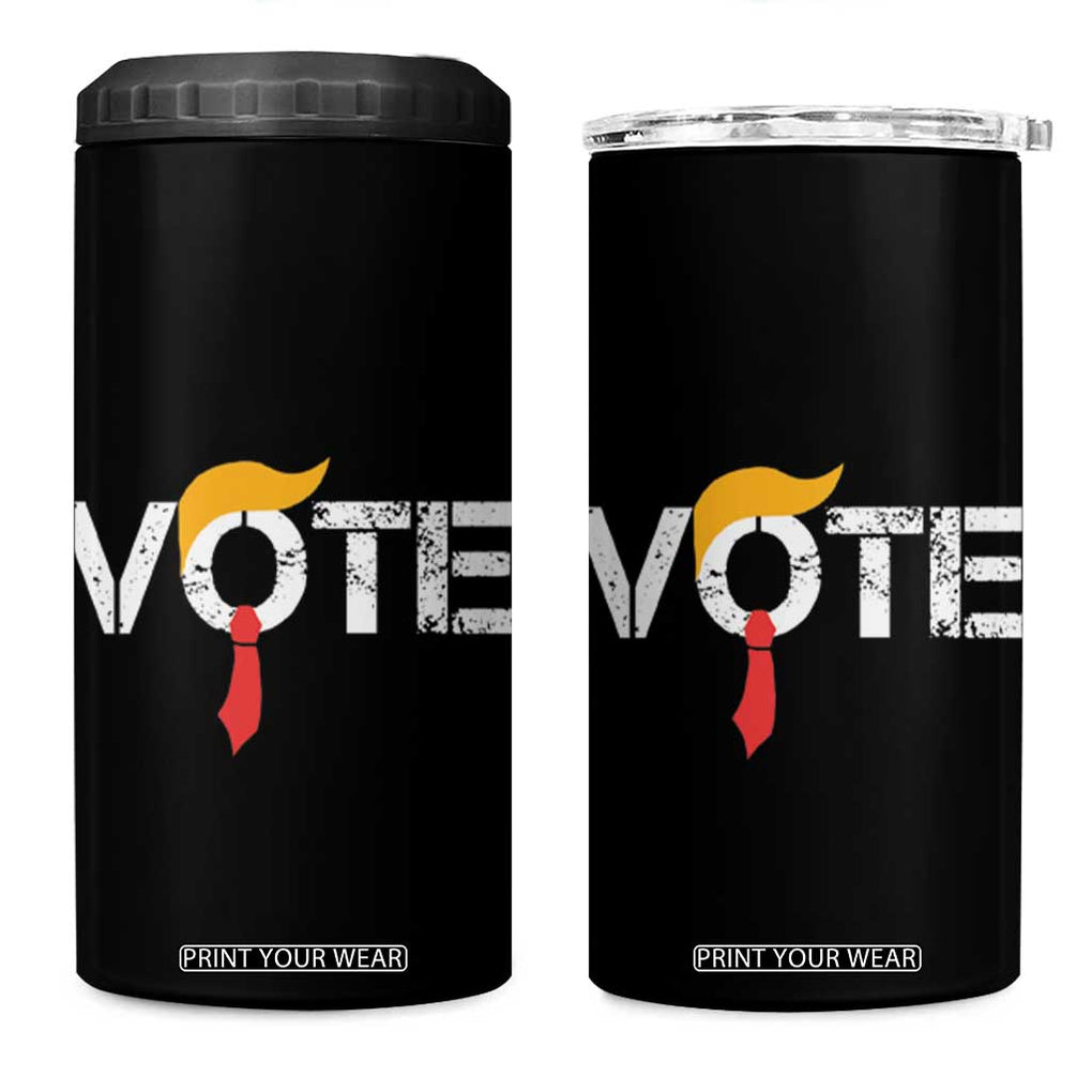 Trump Hair Tie 4 in 1 Can Cooler Tumbler Vote Funny President TB10 One Size: 16 oz Black Print Your Wear