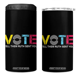 RBG Quote 4 in 1 Can Cooler Tumbler Vote Tell Them Ruth Send You TB10 One Size: 16 oz Black Print Your Wear