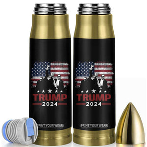 Trump 2024 Bullet Tumbler At Election Rally American Retro Flag TB10 Black Print Your Wear