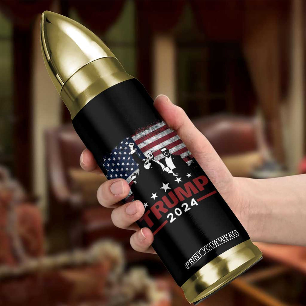 Trump 2024 Bullet Tumbler At Election Rally American Retro Flag TB10 Print Your Wear