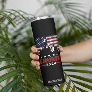 Trump 2024 Skinny Tumbler At Election Rally American Retro Flag TB10 Print Your Wear