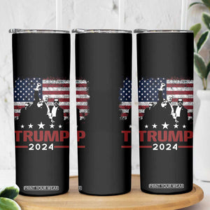 Trump 2024 Skinny Tumbler At Election Rally American Retro Flag TB10 Print Your Wear