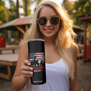 Trump 2024 Skinny Tumbler At Election Rally American Retro Flag TB10 Print Your Wear