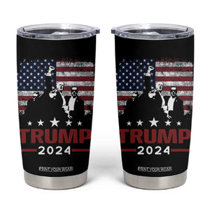 Trump 2024 Tumbler Cup At Election Rally American Retro Flag TB10 Black Print Your Wear