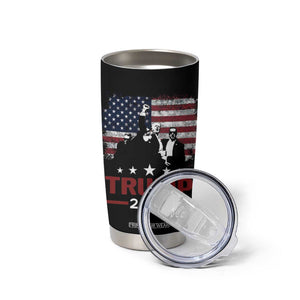 Trump 2024 Tumbler Cup At Election Rally American Retro Flag TB10 Print Your Wear