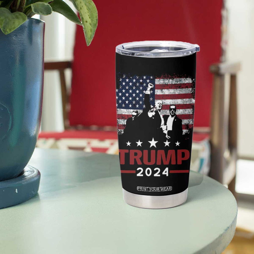 Trump 2024 Tumbler Cup At Election Rally American Retro Flag TB10 Print Your Wear