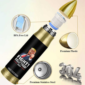 Trump 2024 Bullet Tumbler Fight BulletProof At Election Rally American TB10 Print Your Wear