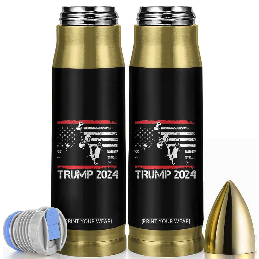 Trump 2024 Bullet Tumbler At Election Rally American Flag TB10 Black Print Your Wear