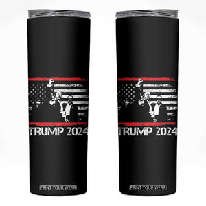 Trump 2024 Skinny Tumbler At Election Rally American Flag TB10 Black Print Your Wear