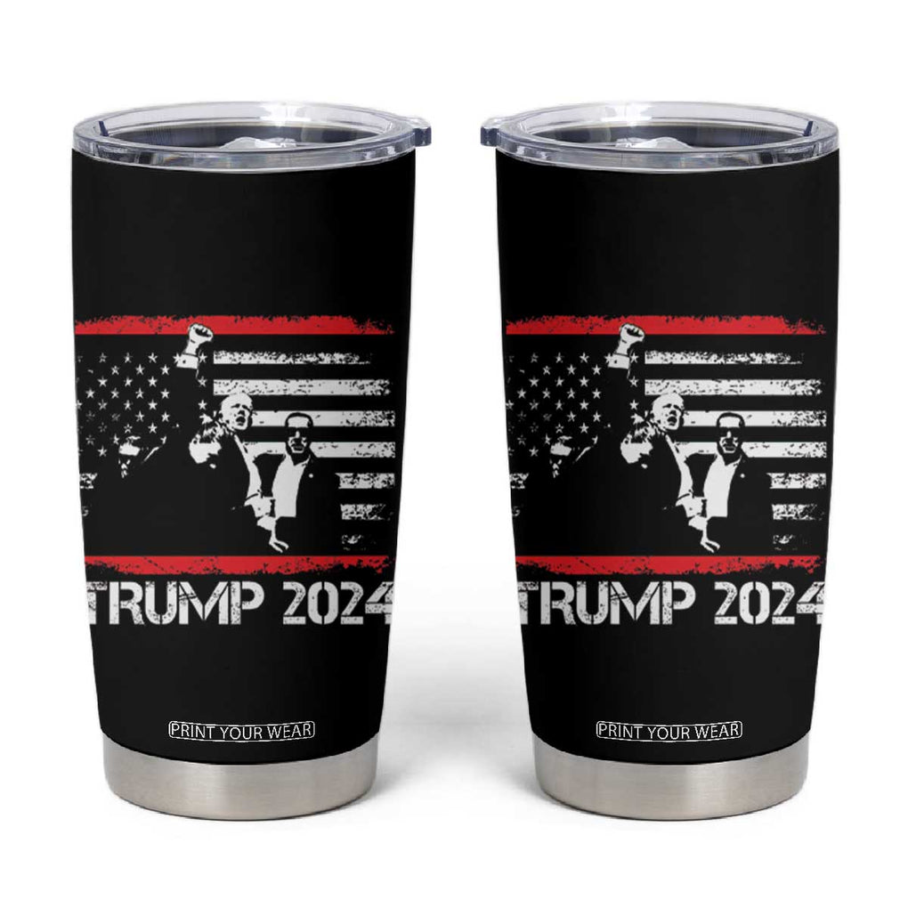 Trump 2024 Tumbler Cup At Election Rally American Flag TB10 Black Print Your Wear