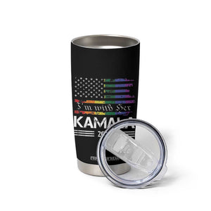 Harris 2024 Election Tumbler Cup I'm With Her Kamala LGBT Gay Pride Rainbow American USA Flag TB10 Print Your Wear