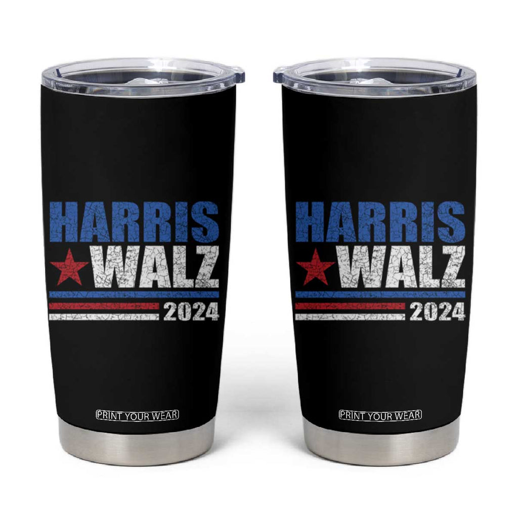 Kamala Harris Tim Walz 2024 Election Tumbler Cup We're Not Going Back Vote Blue Madam President TB10 Black Print Your Wear