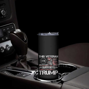 This Veteran Supports Trump 2024 Skinny Tumbler American Flag 4th Of July 45 47 TB10 Print Your Wear