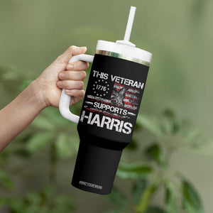 This Veteran Supports Harris 2024 Tumbler With Handle American Flag 4th Of July Madam President TB10 Print Your Wear