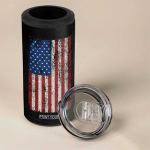 This Veteran Supports Trump 2024 Election 4 in 1 Can Cooler Tumbler American Flag Eagle Grandpa Dad Gifts TB10 Print Your Wear