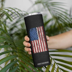 This Veteran Supports Trump 2024 Election Skinny Tumbler American Flag Eagle Grandpa Dad Gifts TB10 Print Your Wear