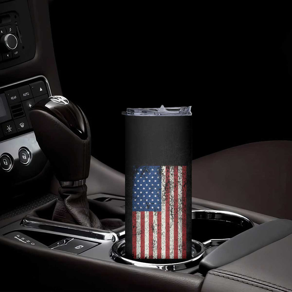 This Veteran Supports Trump 2024 Election Skinny Tumbler American Flag Eagle Grandpa Dad Gifts TB10 Print Your Wear