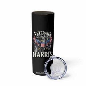 Veterans For Harris Walz 2024 Election Skinny Tumbler American Flag Eagle Grandpa Dad Gifts TB10 Print Your Wear