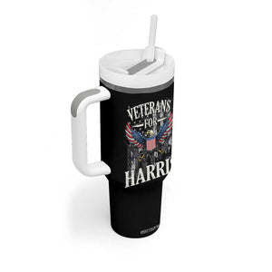 Veterans For Harris Walz 2024 Election Tumbler With Handle American Flag Eagle Grandpa Dad Gifts TB10 Print Your Wear