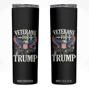 Veterans For Trump 2024 Election Skinny Tumbler American Flag Eagle Grandpa Dad Gifts TB10 Black Print Your Wear