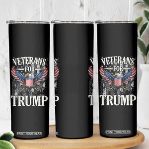 Veterans For Trump 2024 Election Skinny Tumbler American Flag Eagle Grandpa Dad Gifts TB10 Print Your Wear