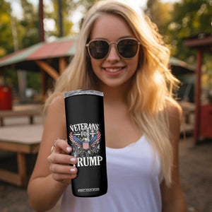 Veterans For Trump 2024 Election Skinny Tumbler American Flag Eagle Grandpa Dad Gifts TB10 Print Your Wear