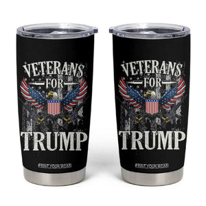 Veterans For Trump 2024 Election Tumbler Cup American Flag Eagle Grandpa Dad Gifts TB10 Black Print Your Wear